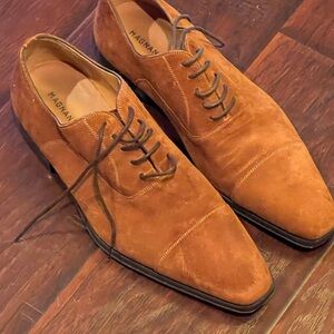 Magnanni Men's Tan Suede Oxford Shoes